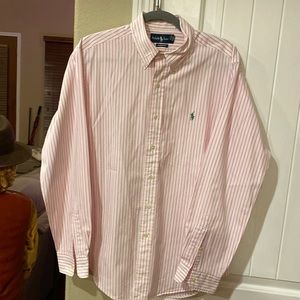 Ralph Lauren white w/ pink striped dress shirt